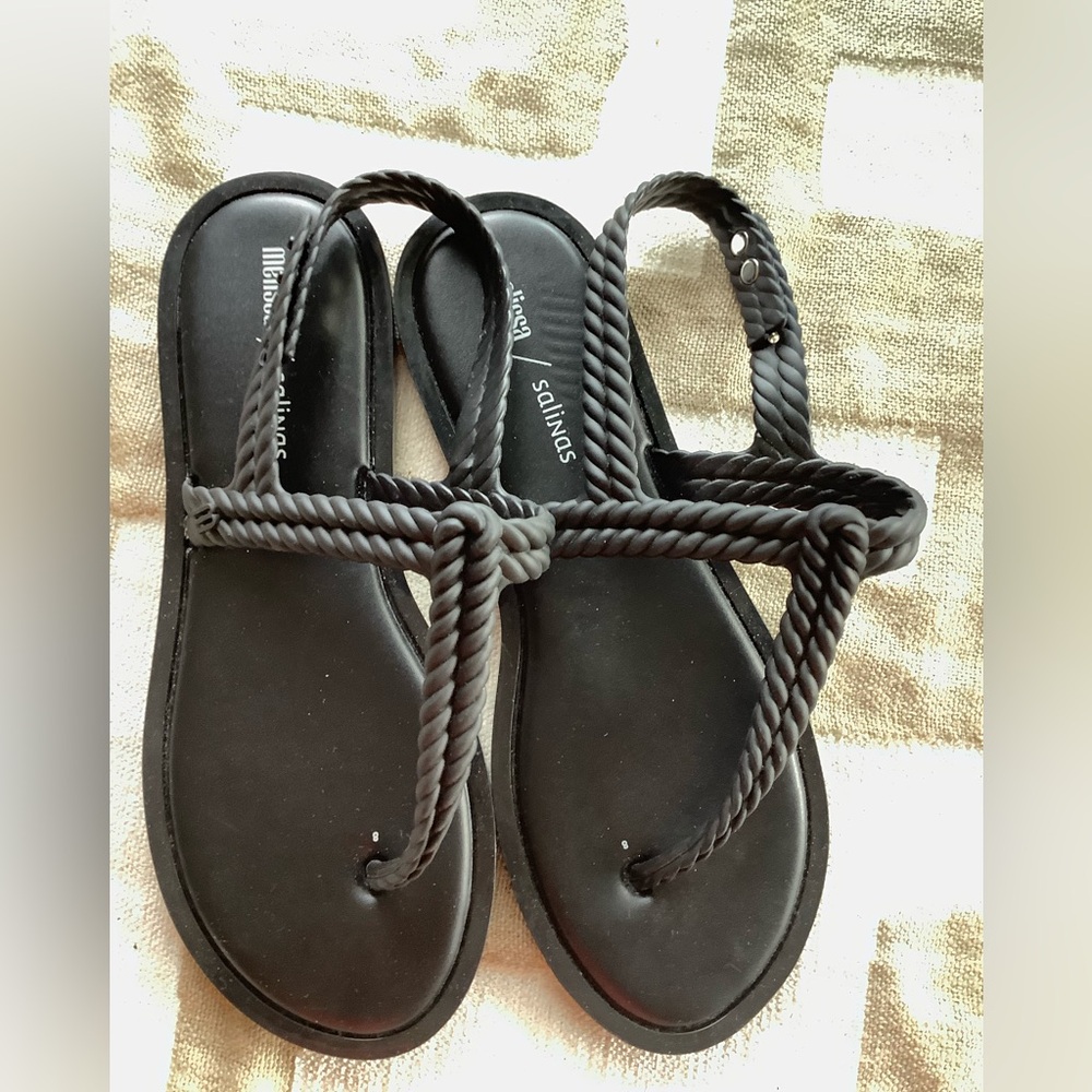NWOT Melissa Black Rope Sandals